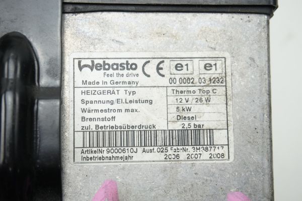 Ogrzewanie Postojowe Webasto Thermo Top C 5 kW Diesel RF5C209AO 66724C Mazda