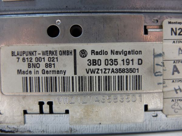 Radio Cd Navi VW Passat B5 3B0035191D 7612001021 Blaupunkt