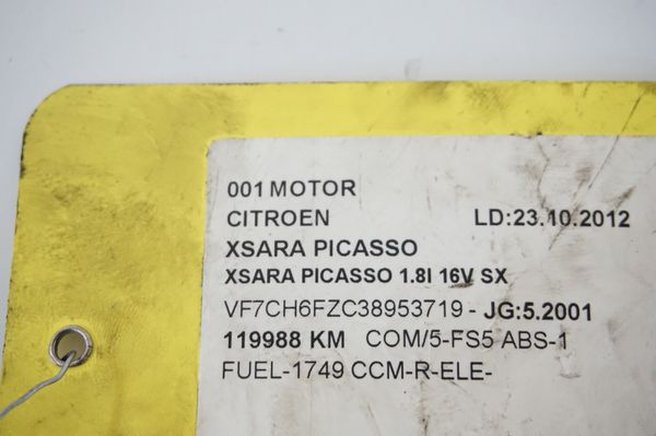 Głowica Silnika 9634355510 EW7 1,8 16v 6FZ Citroen Peugeot 120000km 0200Z4 1046