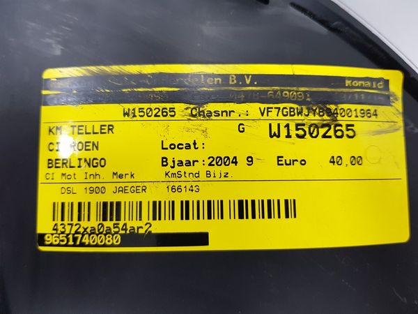 Licznik Citroen Berlingo 1 9651740080 000500105 8601