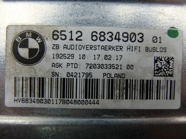 Wzmacniacz Audio BMW 5 F10 F11 6512 6834903 HIFI