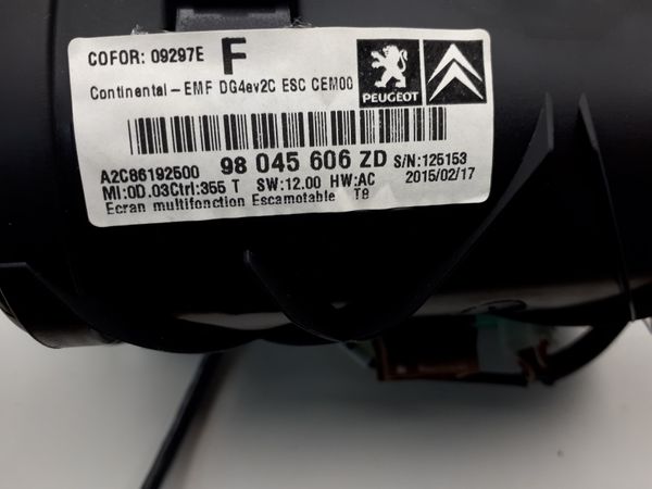 Wyświetlacz Nawigacji Peugeot 3008 98045606ZD A2C53402168