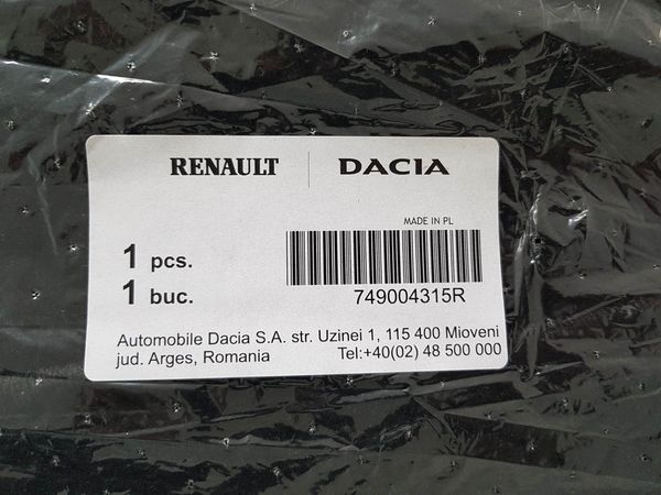 Dywaniki Komplet Dacia Duster 749006230R 749004315R