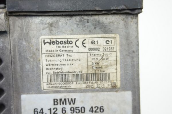 Ogrzewanie Postojowe Webasto 9007296C BMW 5 E60 E61 Top C  5KW
