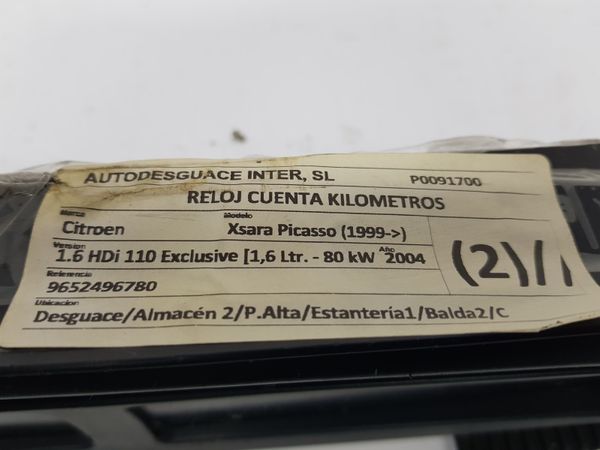 Licznik Citroen Xsara Picasso 9652496780 26955