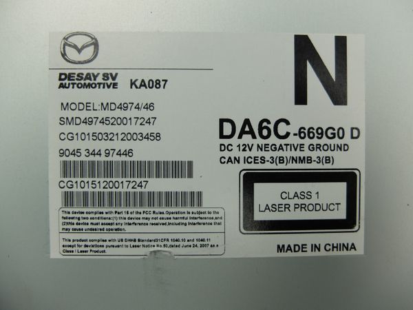 Nawigacja Mazda CX-3 DA6C-669G0D MD4974/46 USZKODZONY