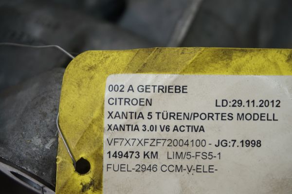 Skrzynia Biegów 20LE47 3,0 V6 Citroen Xantia 149000km 222385