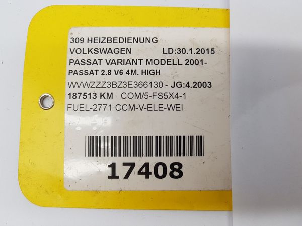 Panel Nawiewu 3B1907044J 5HB00813902 VW Passat B5