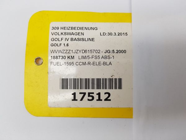 Panel Nawiewu 3B1907044C 5HB00813900 VW Golf 4 6017