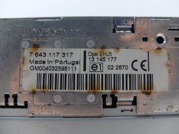 Radio Cd CDC 40 Opel 13145177 7643117317 UCK Blaupunkt 1369