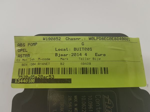 Pompa Abs Opel Zafira C Astra J 13440100 13440100AMX Ate GM 24545