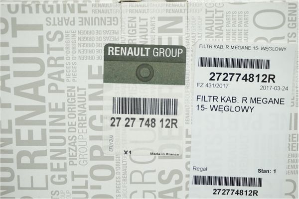 Filtr Kabinowy  272774812R Renault Kadjar Espace V 5