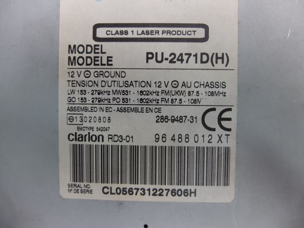 Radio Cd Peugeot 807 96488012XT Clarion