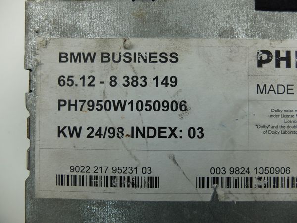 Radio Kasetowe BMW 3 65.12- 8383149 22DC795/23B Philips