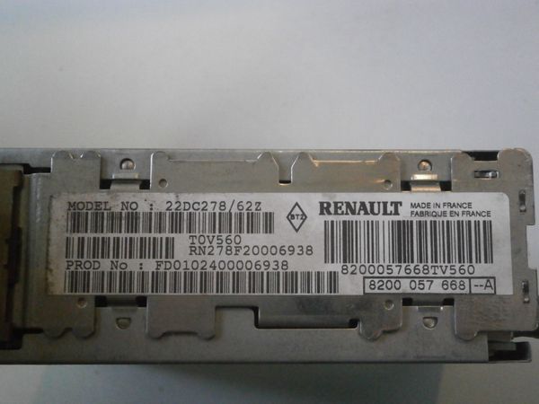 Radio CD Tuner List 8200057668  Renault Vel Satis 