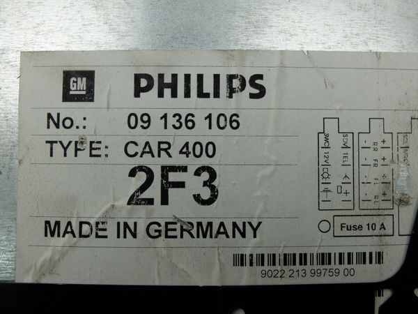 Radio Kasetowe Opel 09136106 CAR 400 2F3 Philips