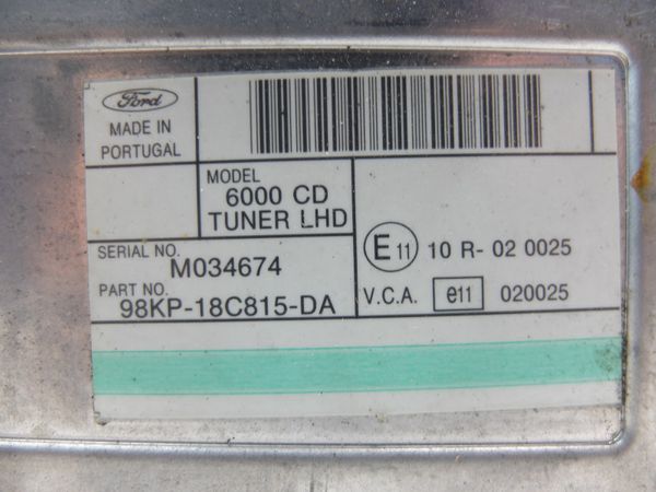 Radio Cd Ford KA 98KP-18C815-DA 6000 CD
