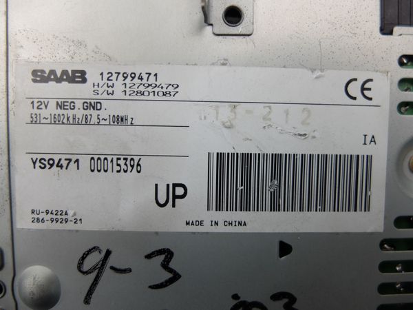 Wzmacniacz Audio Tuner Saab 9-3 12799471 YS9471