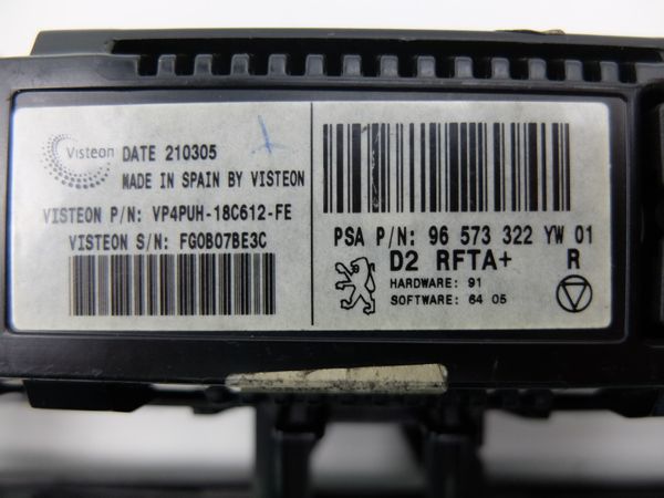 Panel Klimatyzacji Peugeot 407 96573322YW Visteon