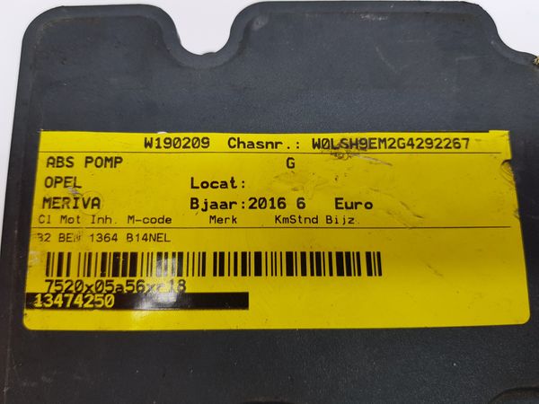 Pompa Abs Opel Meriva 13474250 0265254507 Bosch