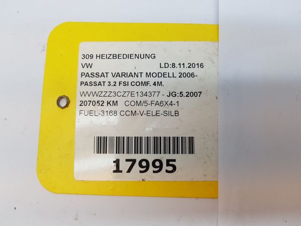 Panel Nawiewu 3C0907044AG 5HB00873171 VW Passat B6