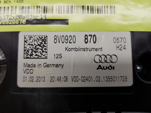Licznik Obrotomierz Audi A3 8V0920870 A2C53440858 VDO